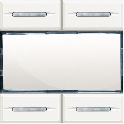 Bticino - KNX - Bediening 4 knoppen met etiket. Axolute wit - HD4680KNX-E⚡shock