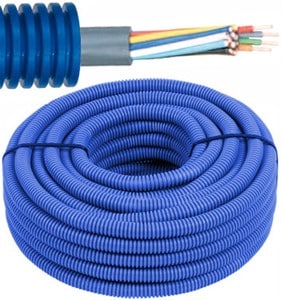 FLEX - Voorbedrade buis - SVV kabel 4 x 0,8 mm² - blauwe buis Ø 16 mm - FESVV4-E⚡shock