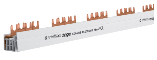 hager - Overbruggingsbaar 4P 80A met vorken 16mm² 57M   - KDN480B-E⚡shock