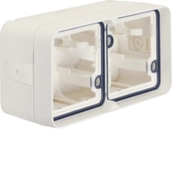 Hager - Tweevoudige horizontale doos cubyko met membranen, wit, 1 x ingang (boven) / 2 x ingangen (onder) - WNA685B-E⚡shock