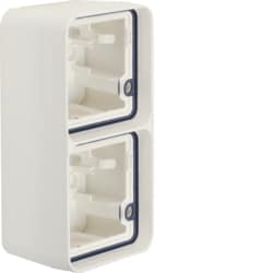 Hager - Tweevoudige verticale doos cubyko met membranen, wit, 1 x ingang (boven) / 2 x ingangen (onder) - WNA686B-E⚡shock