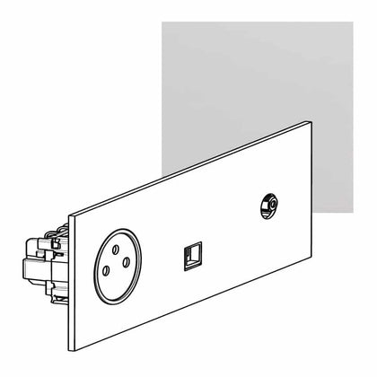 Legrand - ART Stopcontact 2P+A +TV +RJ45 FTP épure Gespiegeld staal - AR67637-E⚡shock