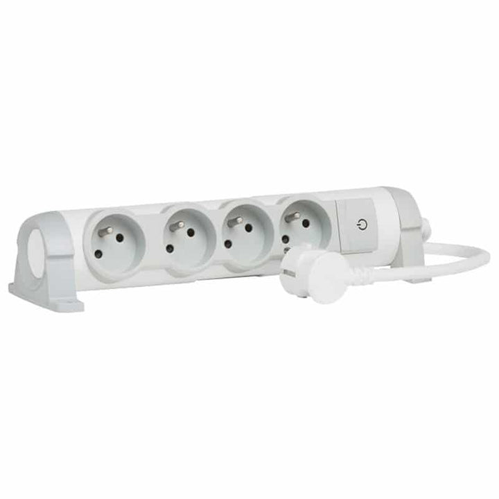 Legrand - Meervoudig stopcontact 4X2P+A + schakelaar snoer 3M - 050076-E⚡shock