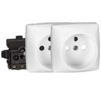 Legrand - Oteo Stopcontact 2x2P+A voorbekabelde horizontaal samenstelbaar wit - 086178-E⚡shock