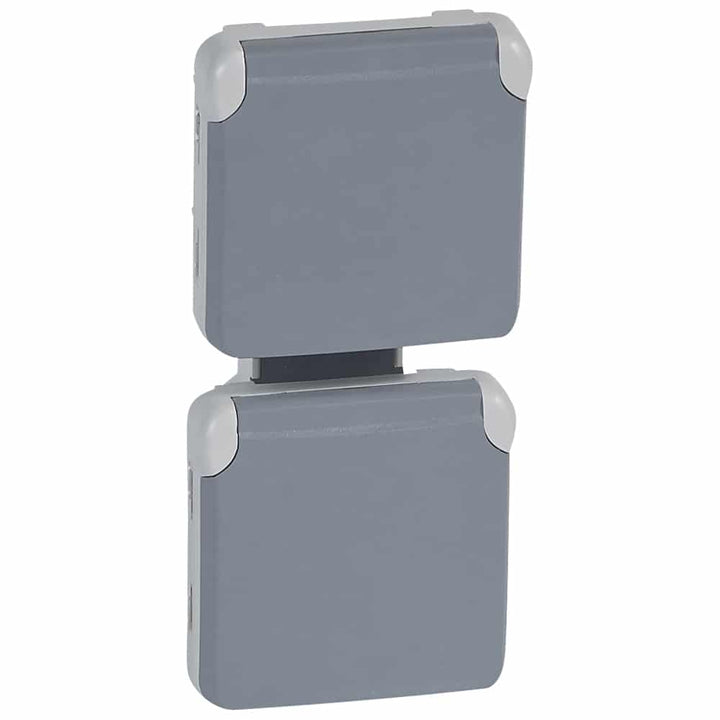 Legrand - Plexo Stopcontact 2x2P+A vert schuk 10/16A 250V samenstelbaar gri - 069577-E⚡shock