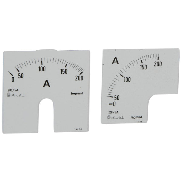 legrand - Wijzerplaat ampèremeter 0 - 200 A - meting op deur - 14615-E⚡shock