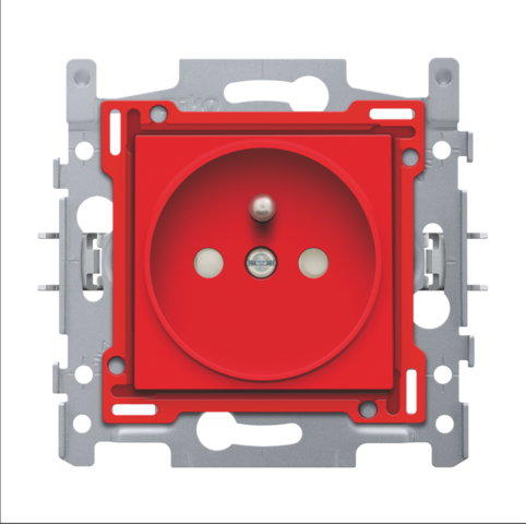 Niko - stopcontact Pen+Veil. Rood.schroefklemmen - 199-66100-E⚡shock