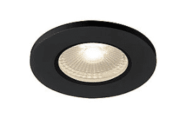 SLV LIGHTING - KAMUELA brandveiligheid plafondinbouwlamp, LED, 3000K, zwart, 38°, dimbaar, IP65 - 1001015-E⚡shock