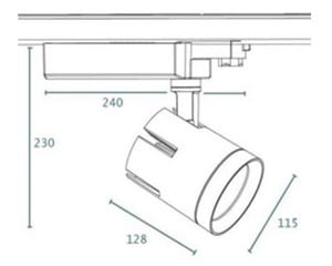 TECO - Spot voor 3F rail 50W 3000K wit - TLZ050W036HW-E⚡shock